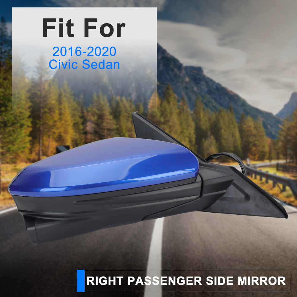 Blue Right Passenger Side Mirror 11Pin Heated Camera For Honda Civic 2016-2020