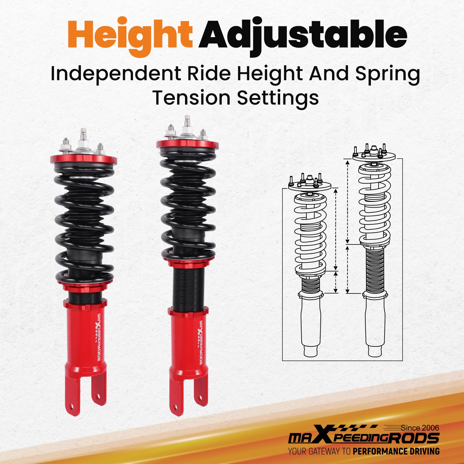 Maxpeedingrods 24 Way Damper Coilovers Kit For Honda Civic 88-91 & Integra 90-93