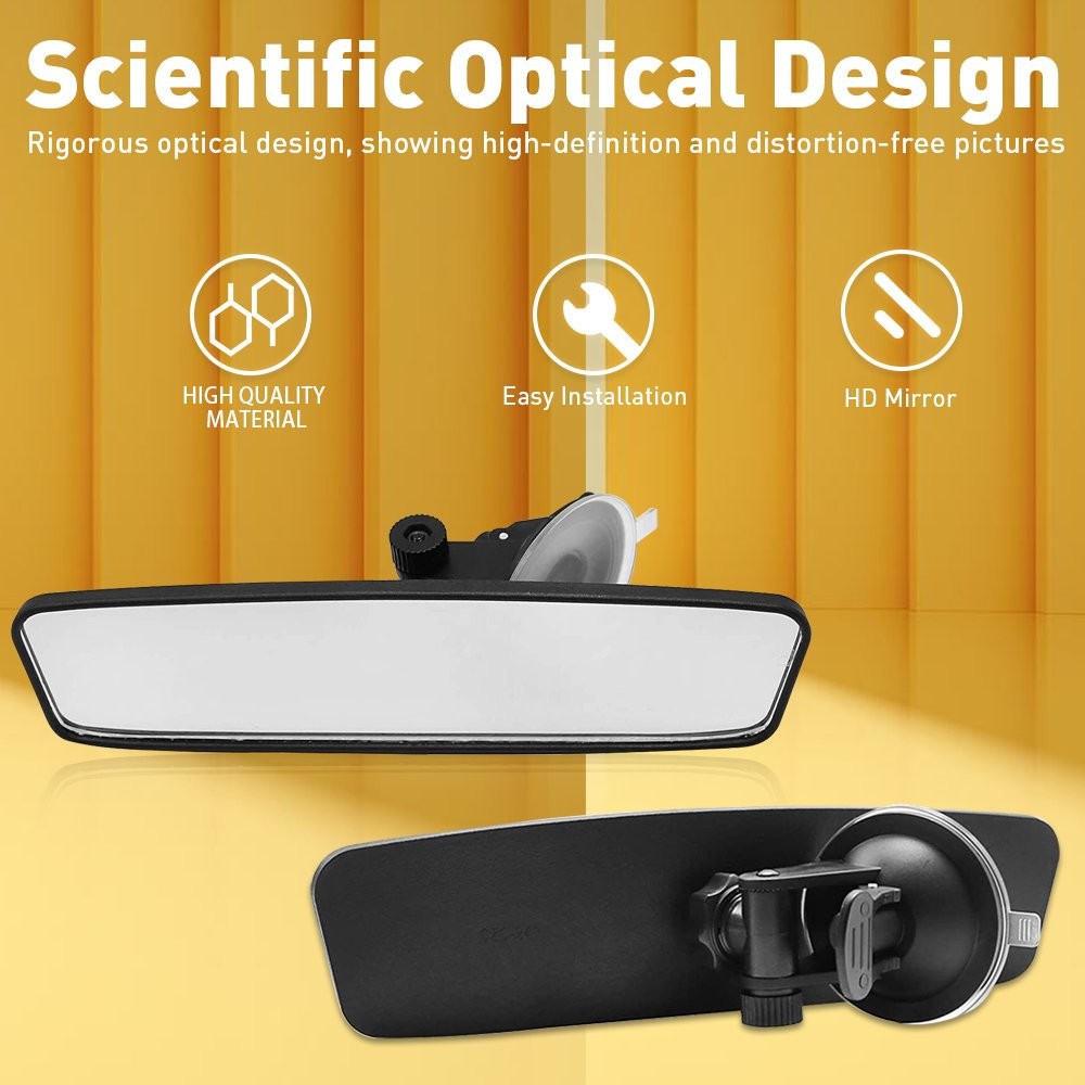 Car Truck Interior Rear View Mirror Wide Suction Cup Mirror Universal Adjustable