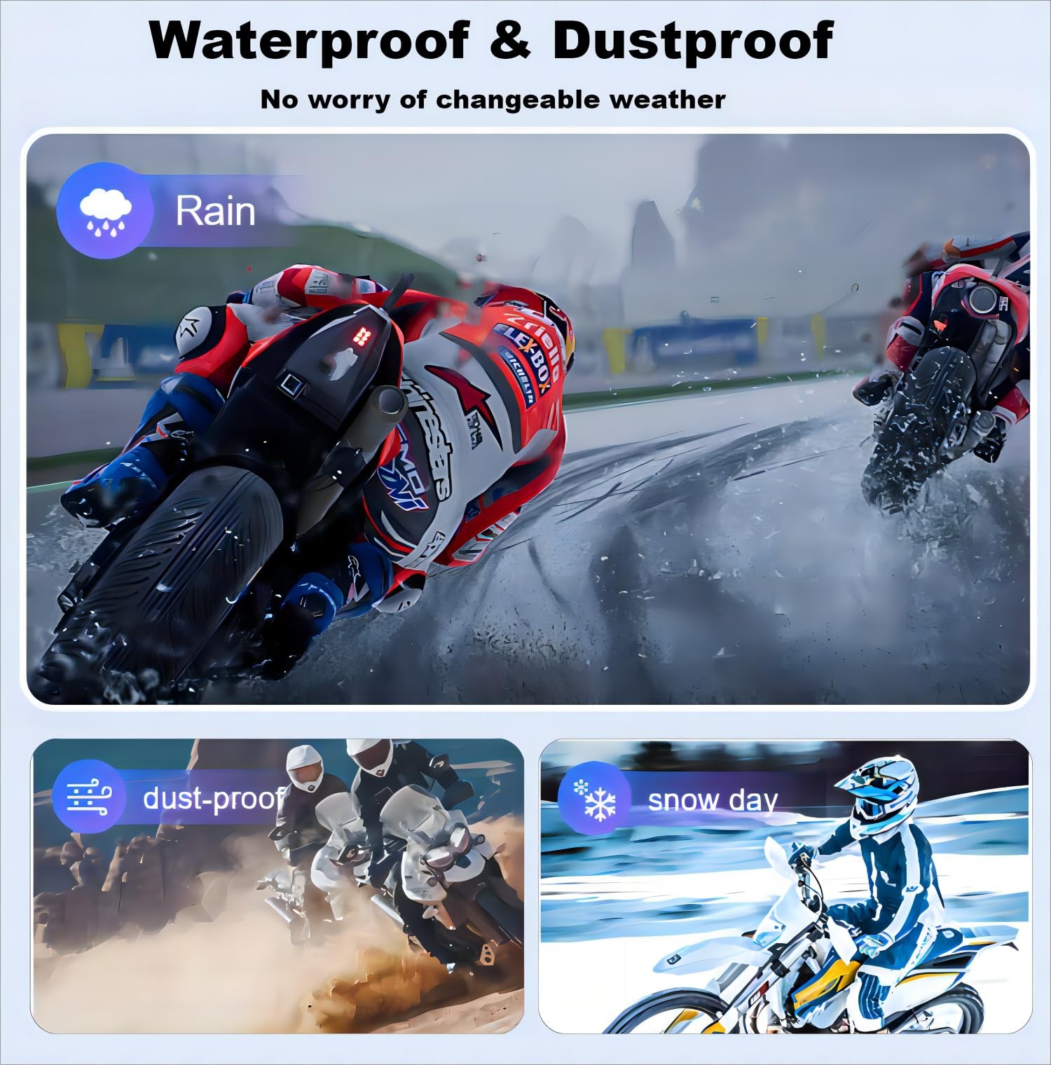 FODSPORTS Motorcycle Bluetooth Headset FX6 1000m 6 Riders Group Motorbike Int…