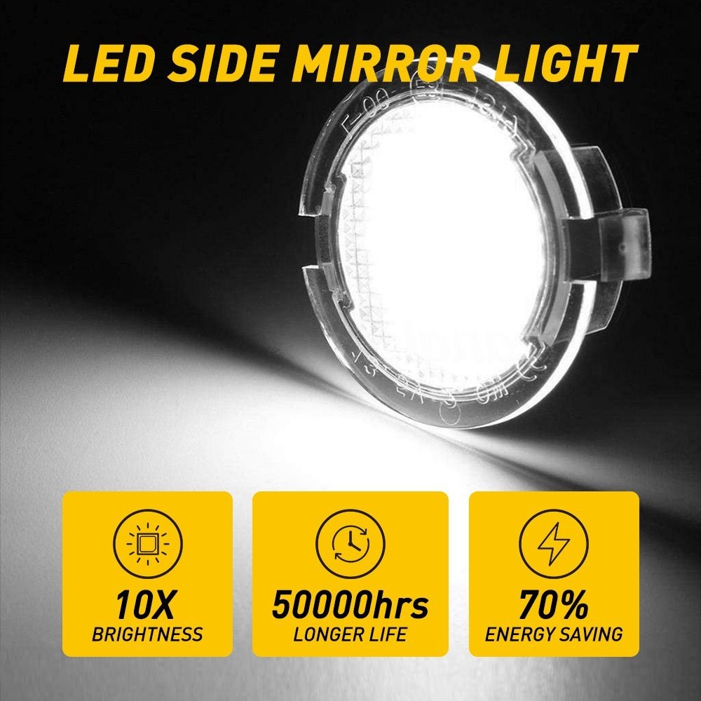 OXILAM Xenon White For Edge Ford Taurus Flex F150 Mirror Side LED Puddle Lights