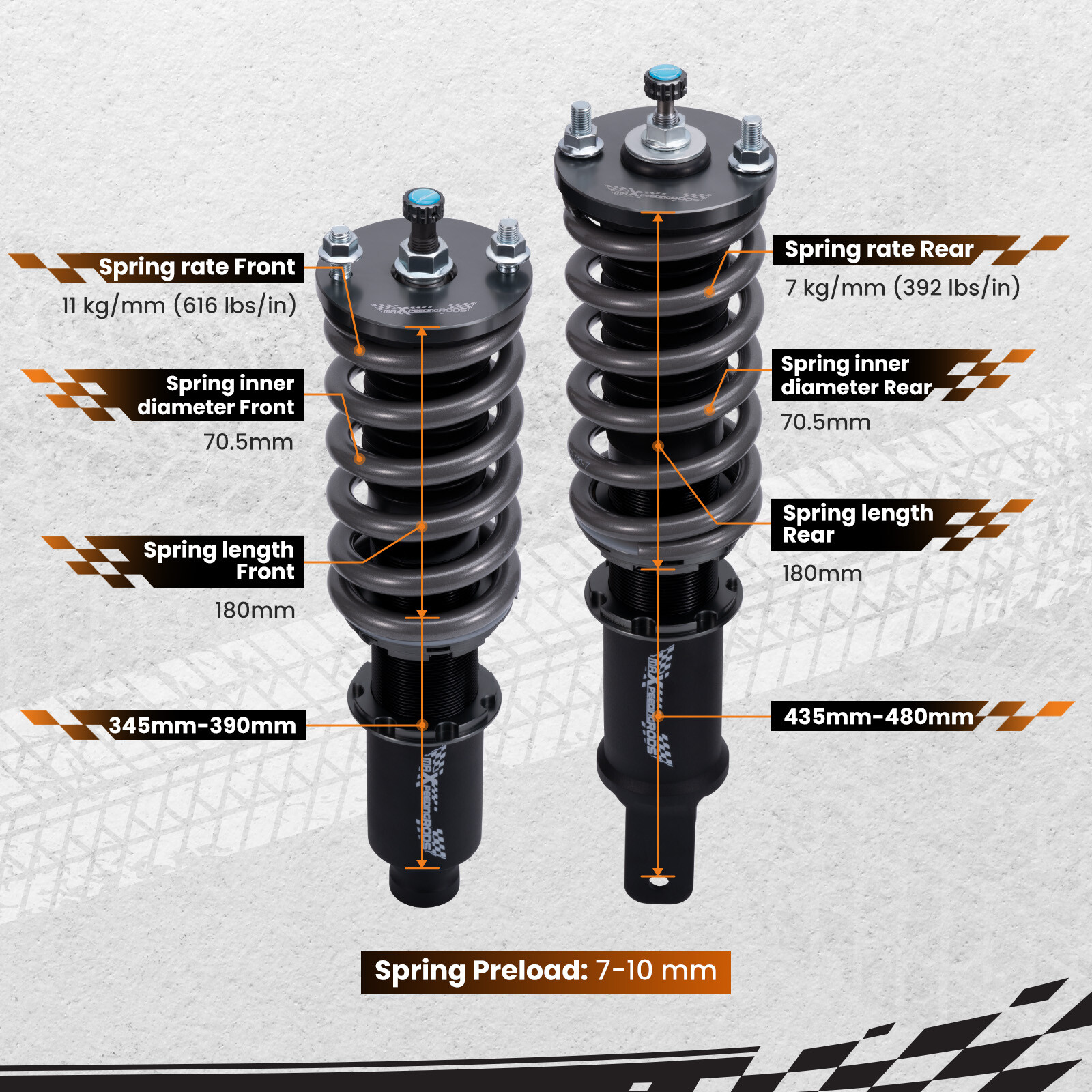 MaXpeedingrods Coilovers Lowering Kit For Honda Civic 1988-2000