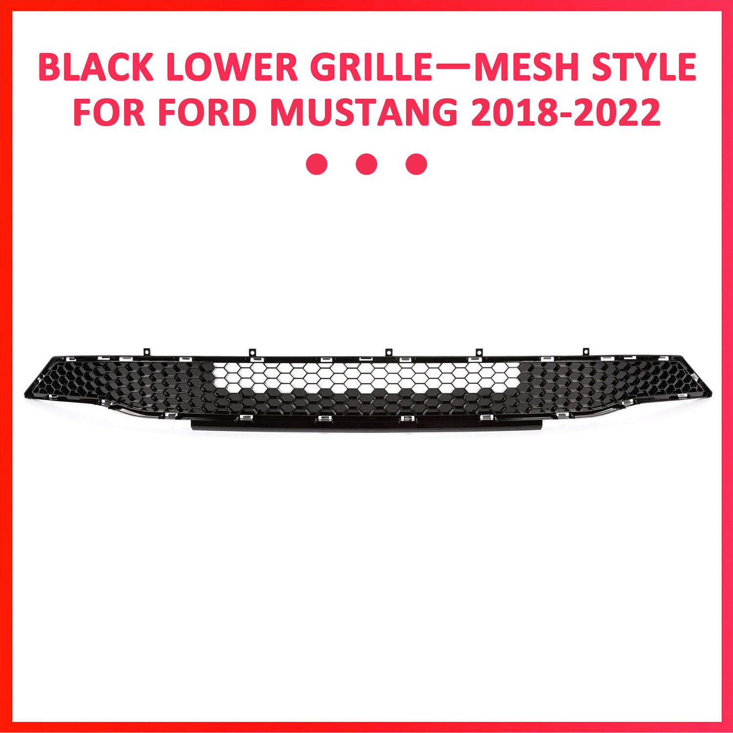 Black Front Lower Bumper Grill Grille Honeycomb Style For Ford Mustang 2018-2022
