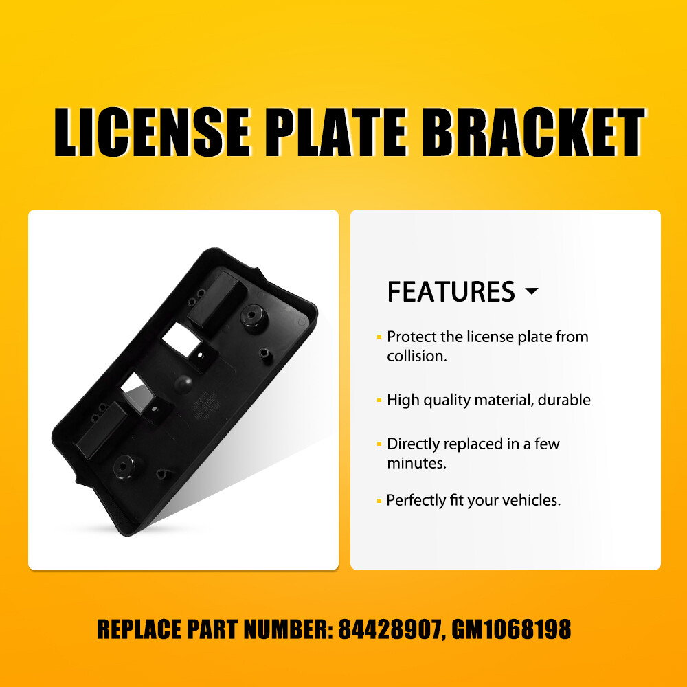 Front License Plate Tag Bracket Holder GM1068198 For 2019-2022 GMC Sierra 1500 T