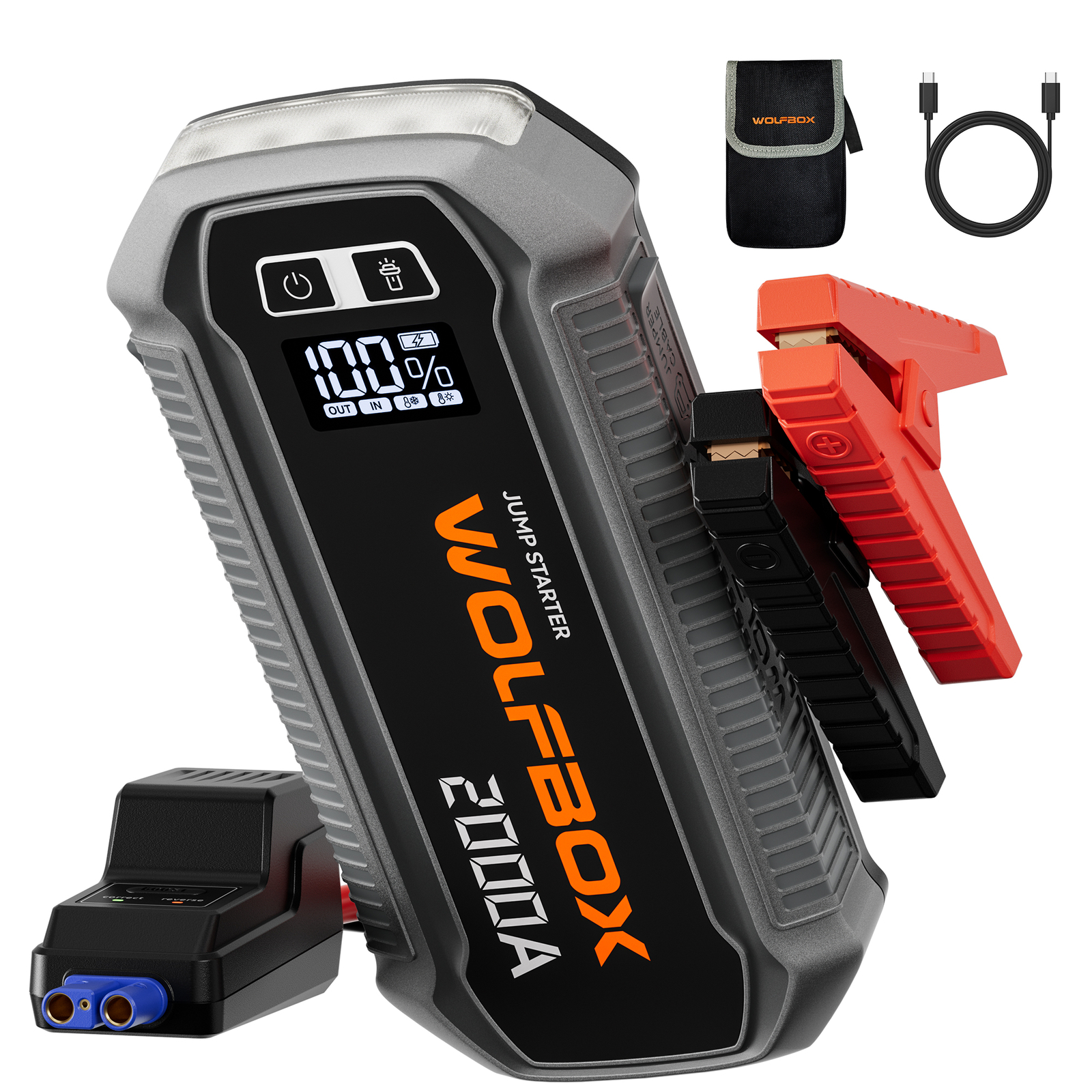 WOLFBOX Portable Car Jump Starter,2000A Battery Charger,SuperSafe Jump Box 2025