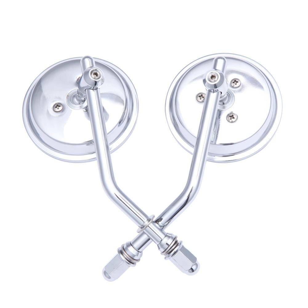 Motorcycle Chrome Round Rearview Side Mirrors For Harley Springer Softail Bobber