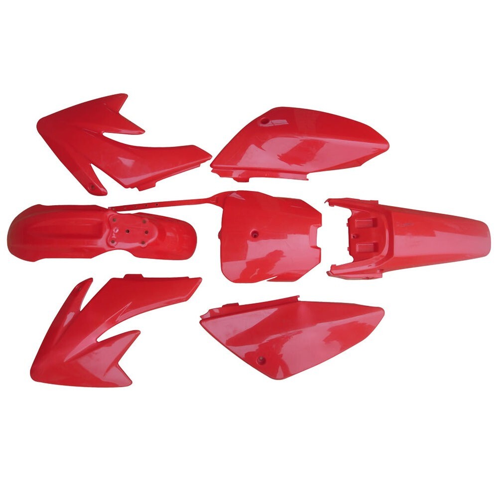 Plastic Fairing Body Kit Red for CRF70 Complete 7 pcs Set