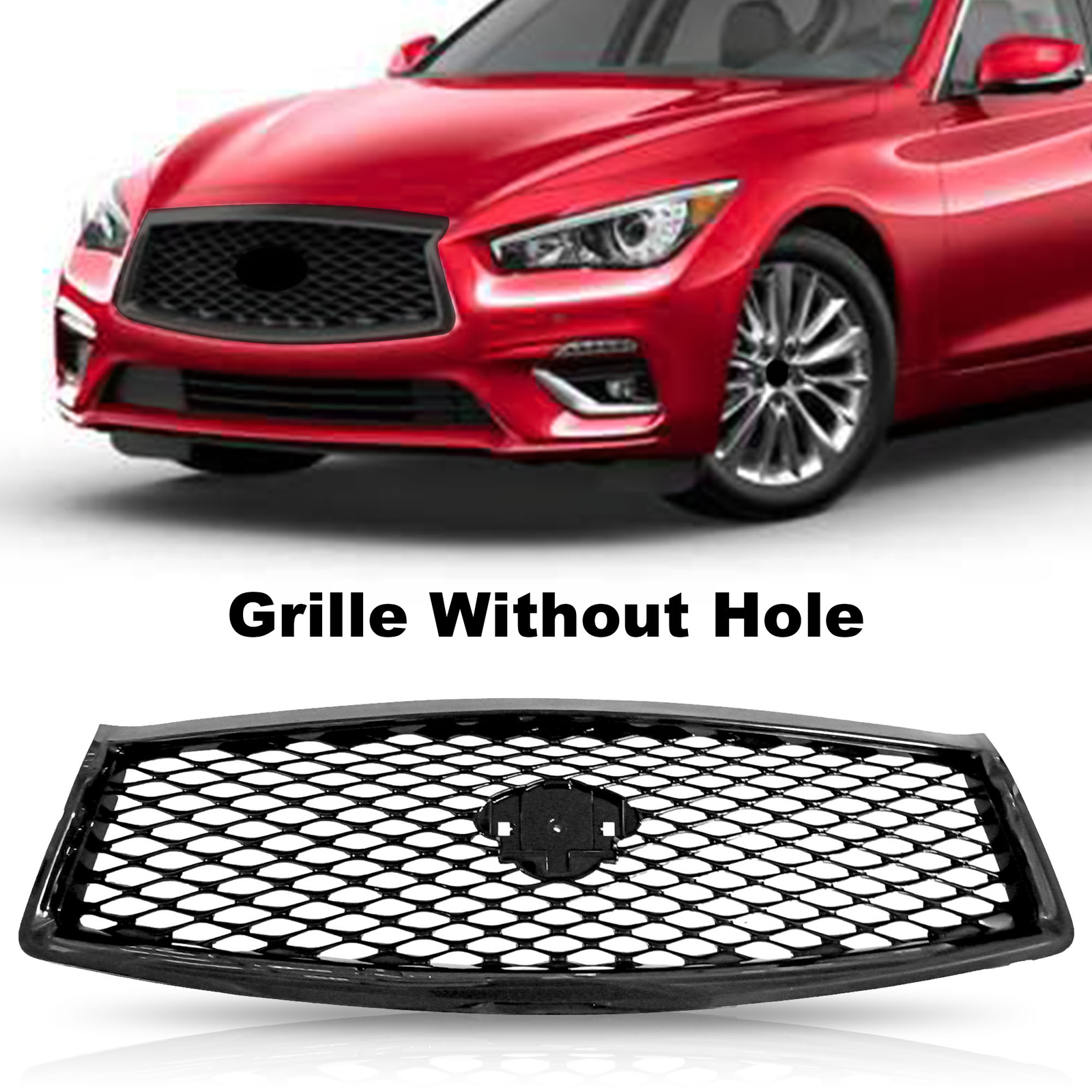 Fits Infiniti Q50 2014-2017 JDM Front Bumper Upper Grille Without camera hole