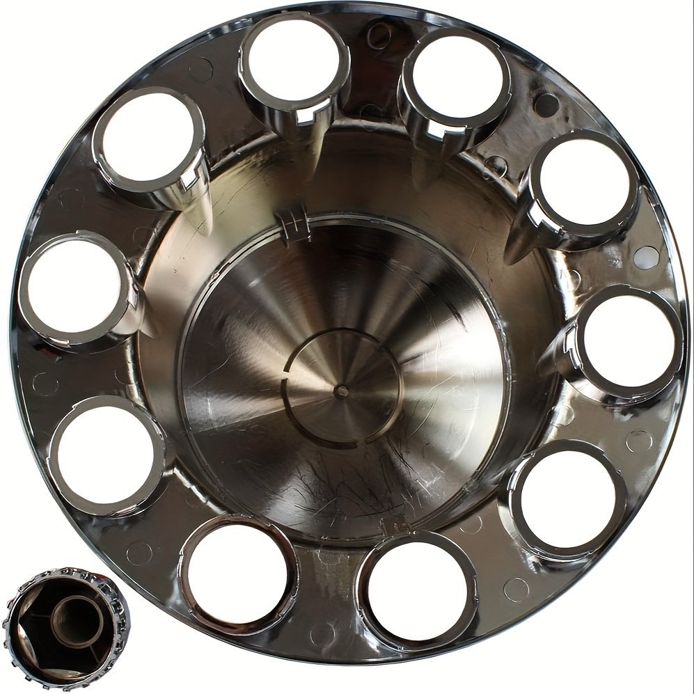 Chrome Front Axle Covers Dome Thread-on 33mm Wheel Lug Nut Caps for Semi Trucks