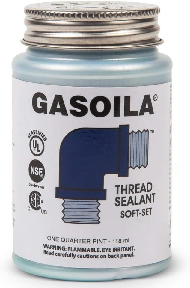 Pipe Thread Sealant Paste Metal Plastic, Non-Hardening, 1/4 Pint BrusModel: SS04