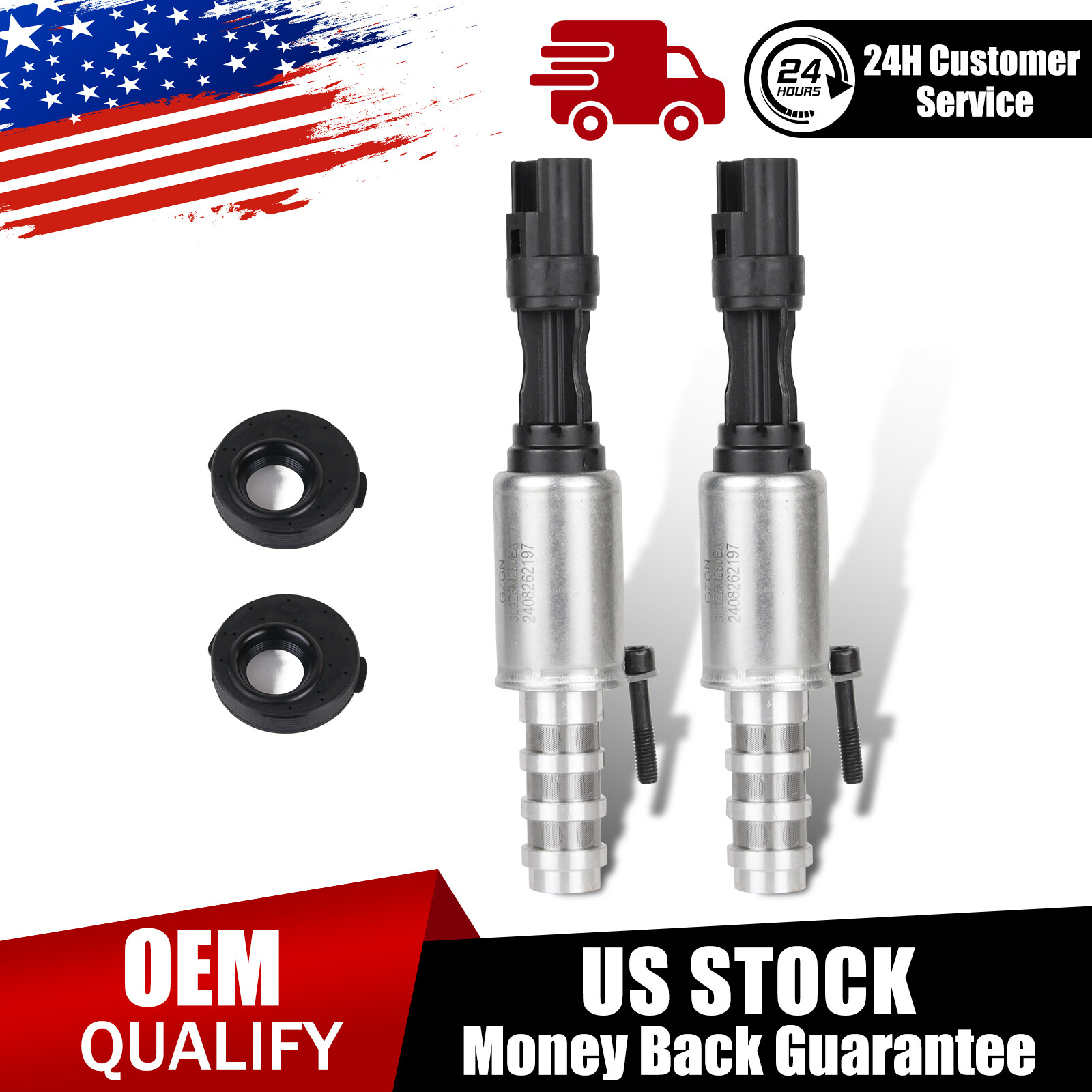 2PC Fit for Ford Solenoid 8L3Z-6M280-B VCT For 04-10 F-150 Expedition 4.6L 5.4L