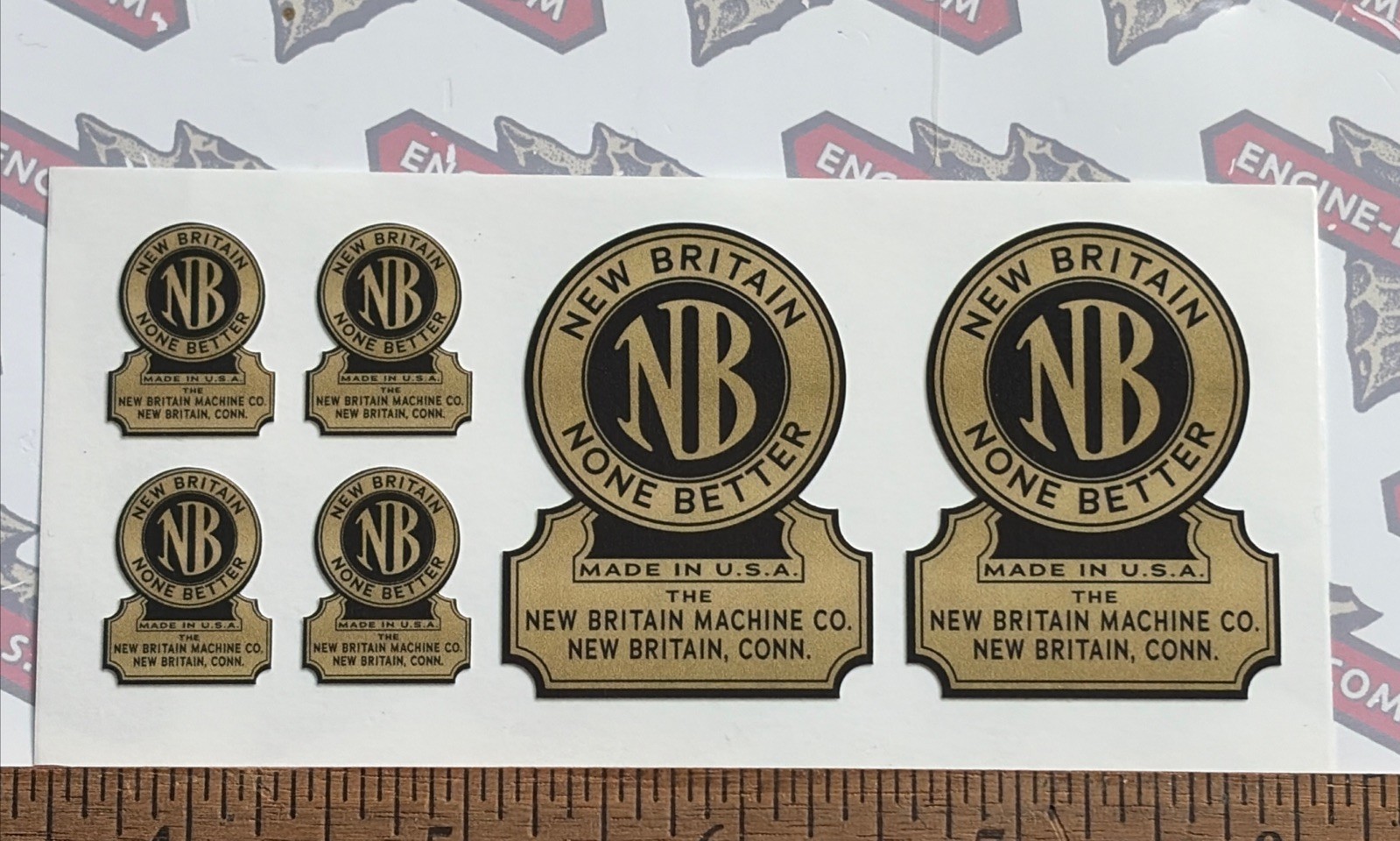 None Better New Britain Tool Decals Antique Tool Box 5/8” And 1 3/8” Wide Set 6