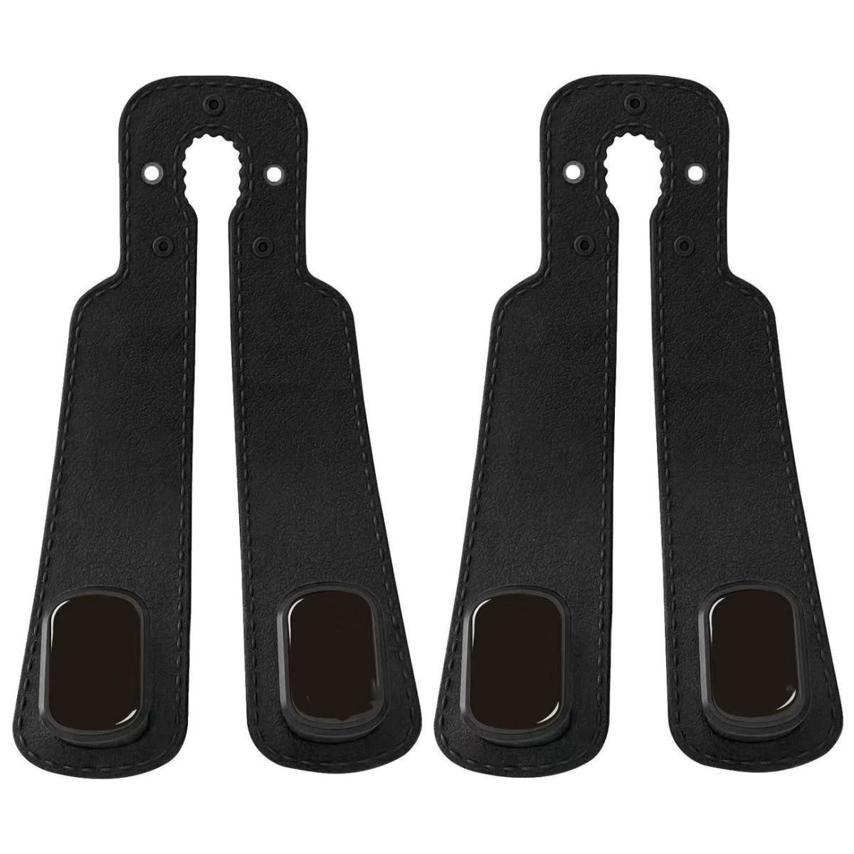2X Car Headrest Hooks, 2-in-1 Car Purse Hook Leather Car Seat Back Storage Hoo