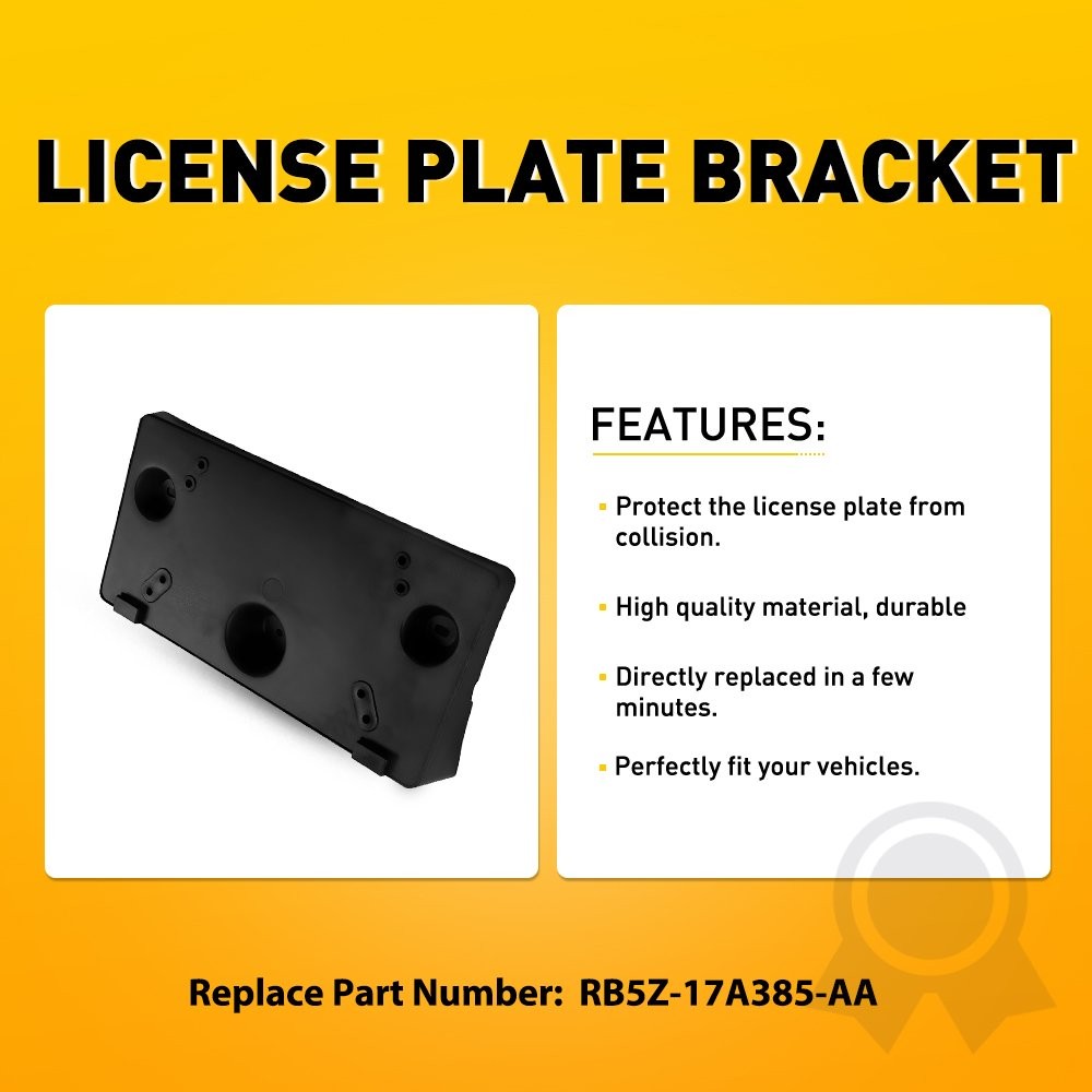 Front License Plate Mount Bracket Holder Plastic Fits 2025 Ford Explorer Black
