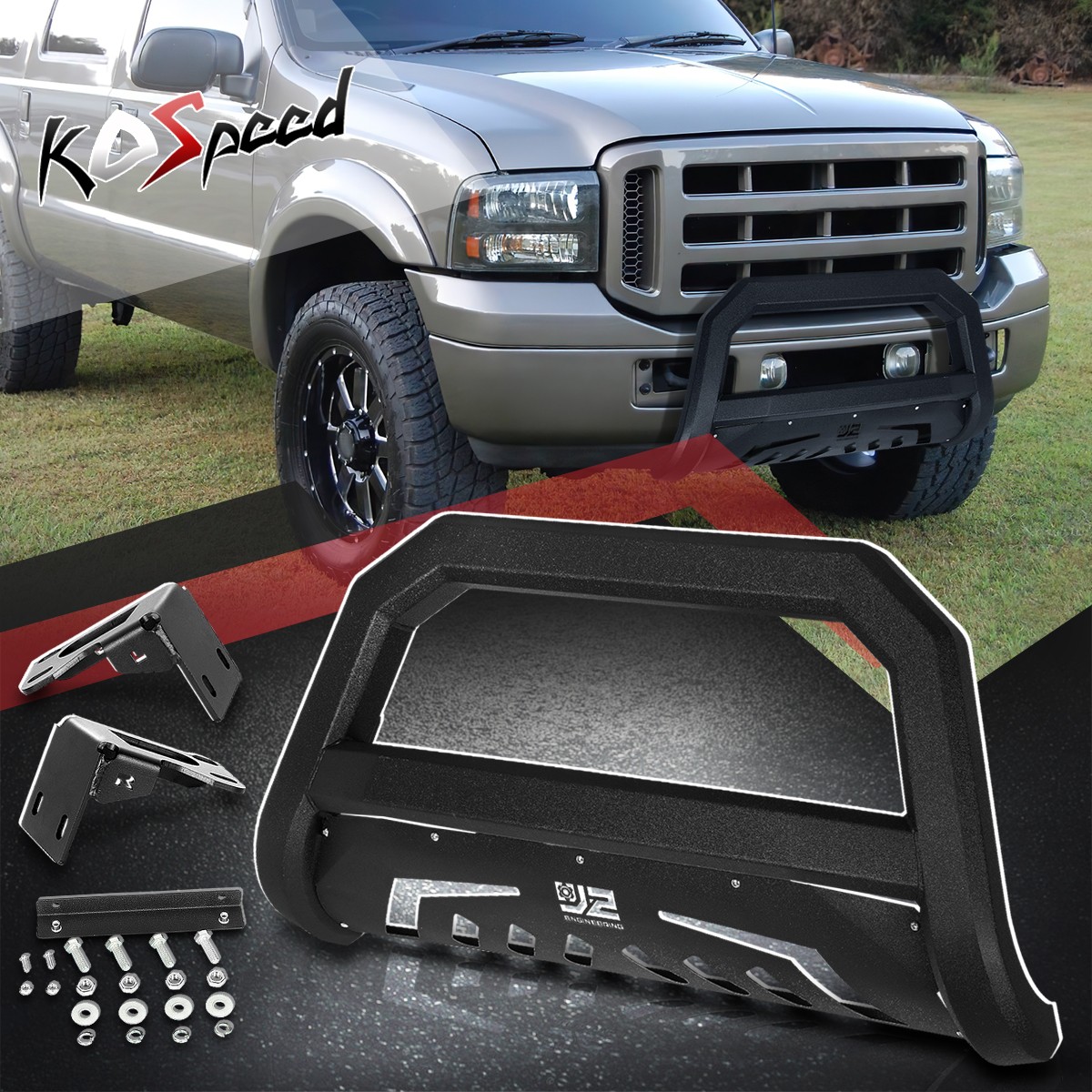 J2 Black Bull Bar Bumper Grille Guard for 99-04 F250-F550 Super Duty/Excursion