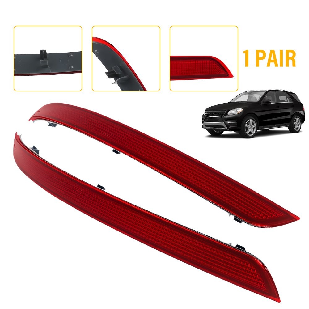 Bumper Reflector 1668200174 TWO Custom Rear For Mercedes Benz W166 ML350 2012-15