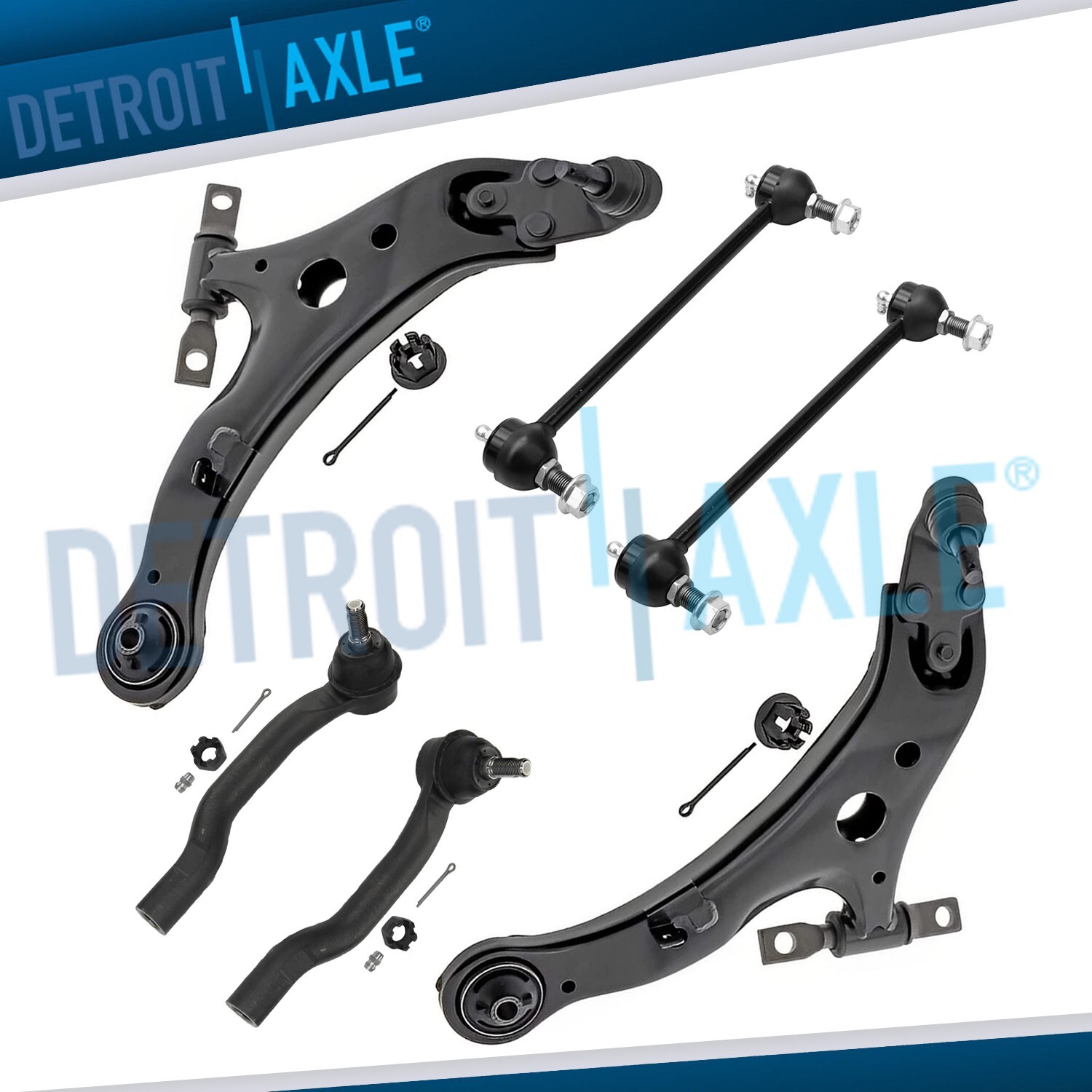 Front Lower Control Arms Sway Bars Tie Rods for 2013 – 2017 Toyota Camry Avalon