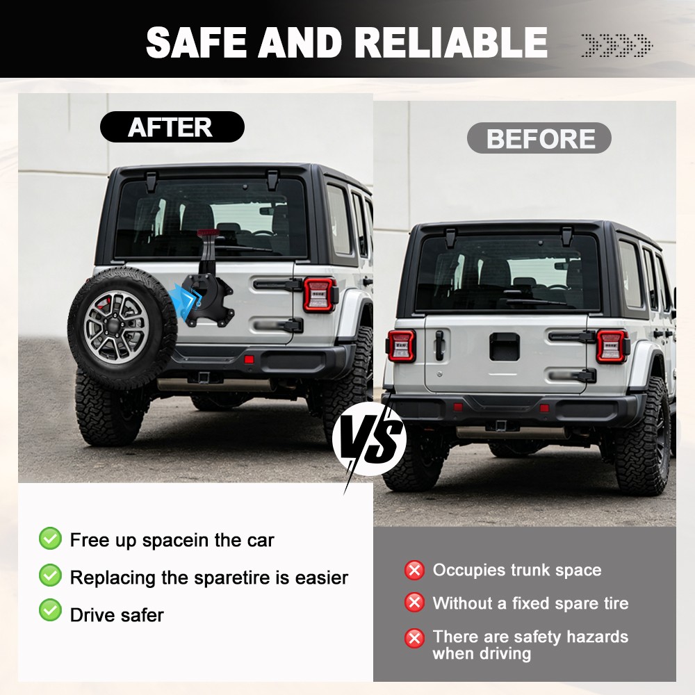 Rear Spare Tire Holder Mount Bracket For 07-18 Jeep Wrangler Support Mount
