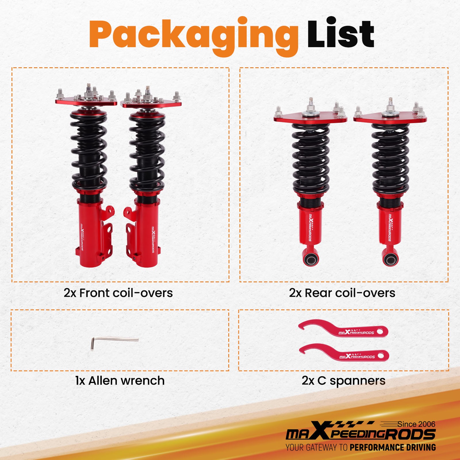 MaXpeedingrods 24 Level Coilovers Suspension Kit for Mitsubishi Eclipse 06-12
