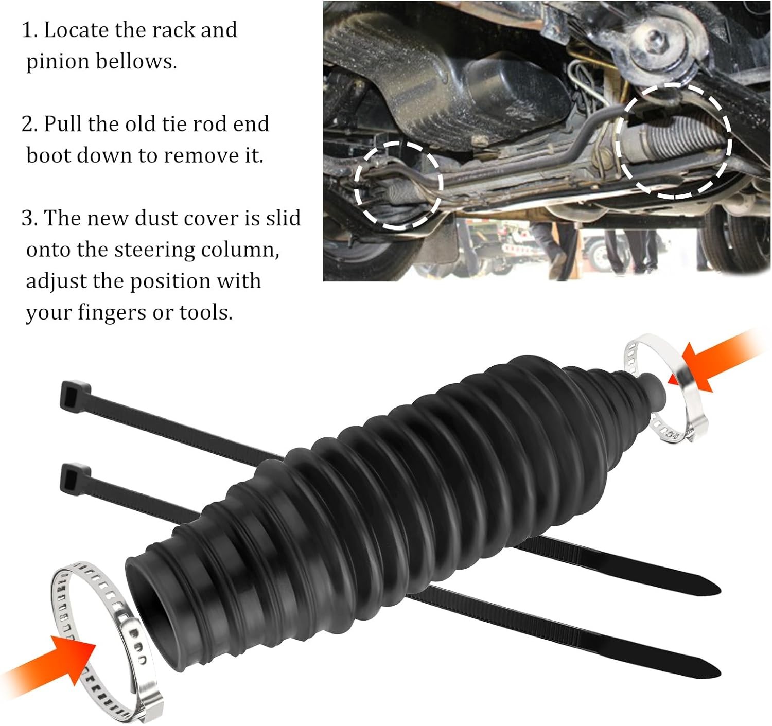 Steering Rack Pinion Boot Kit Inner Tie Rod Bellow Customized For Dodge Vehicles