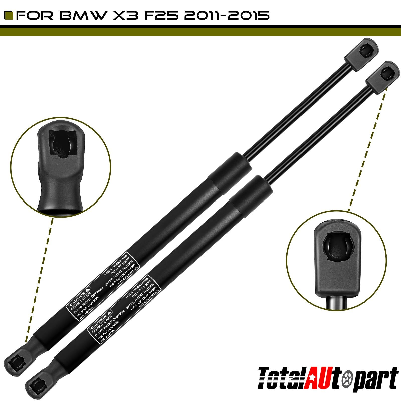 2Pcs Lift Supports Shock Struts for BMW X3 F25 2011-2017 Rear Liftgate Tailgate