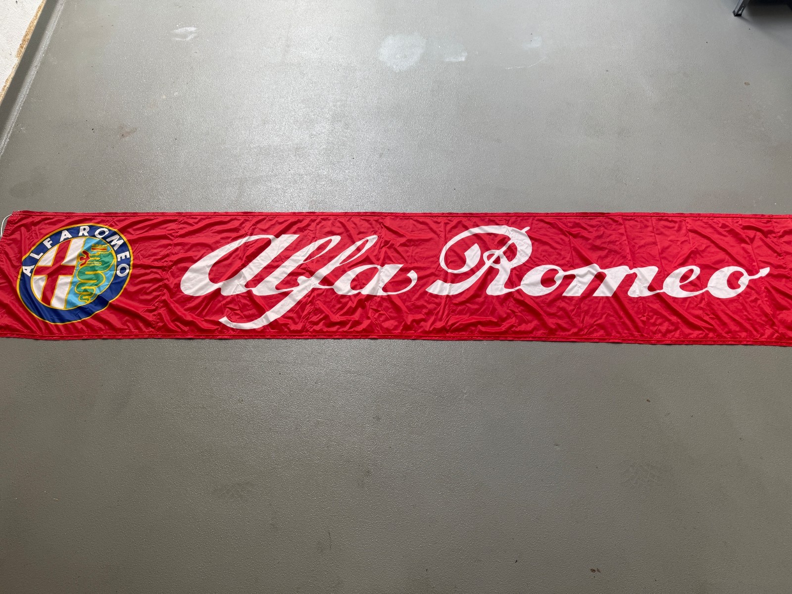 1980s Vintage German ALFA ROMEO Dealership Banner Flag
