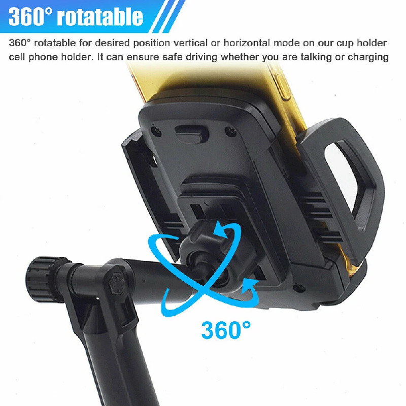 Car Cup Mount Holder Universal 360° Adjustable Phone Lock Stand For Cell Phone