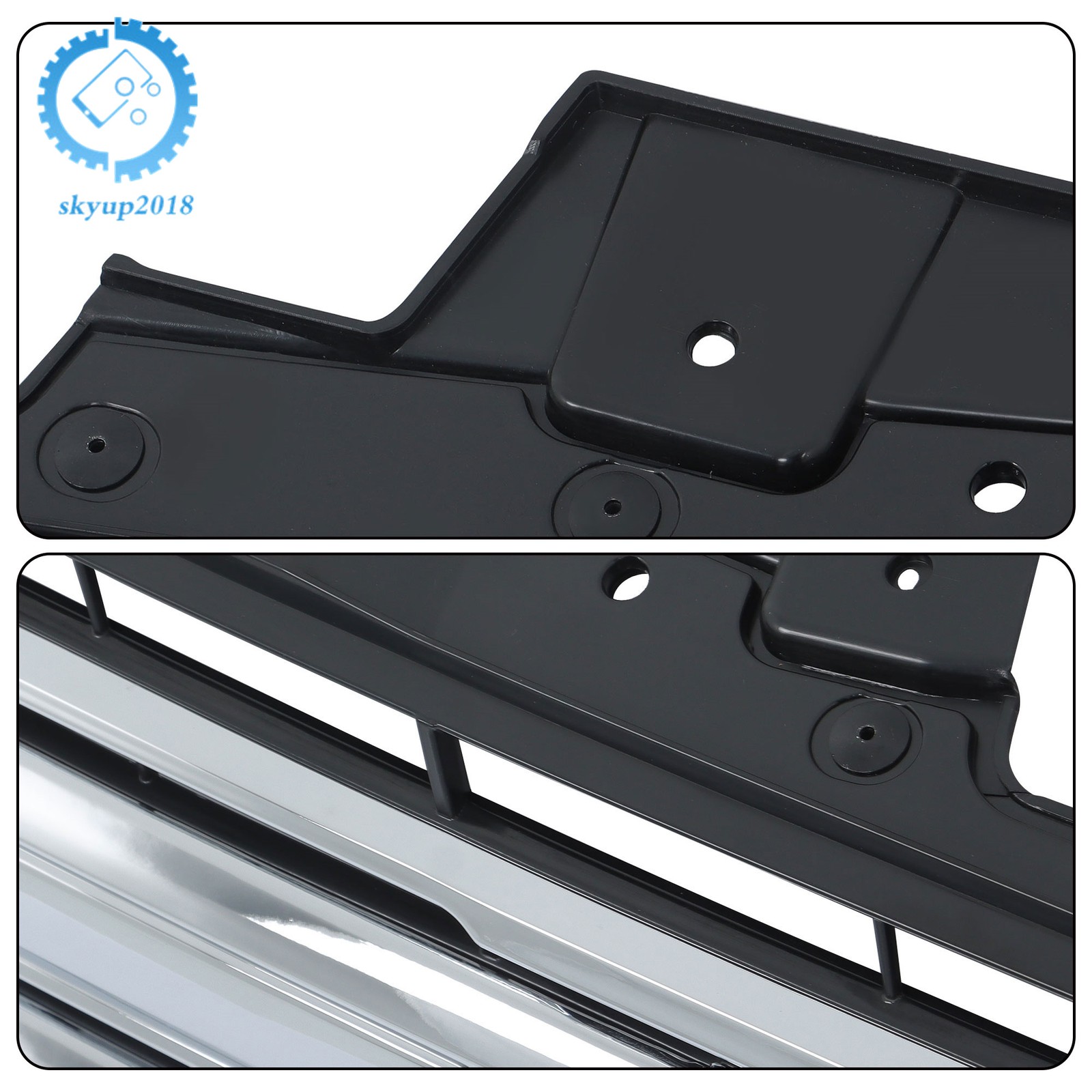 Grille Chrome Without Camera Hole Front Upper Side For Cadillac Escalade 2015-20