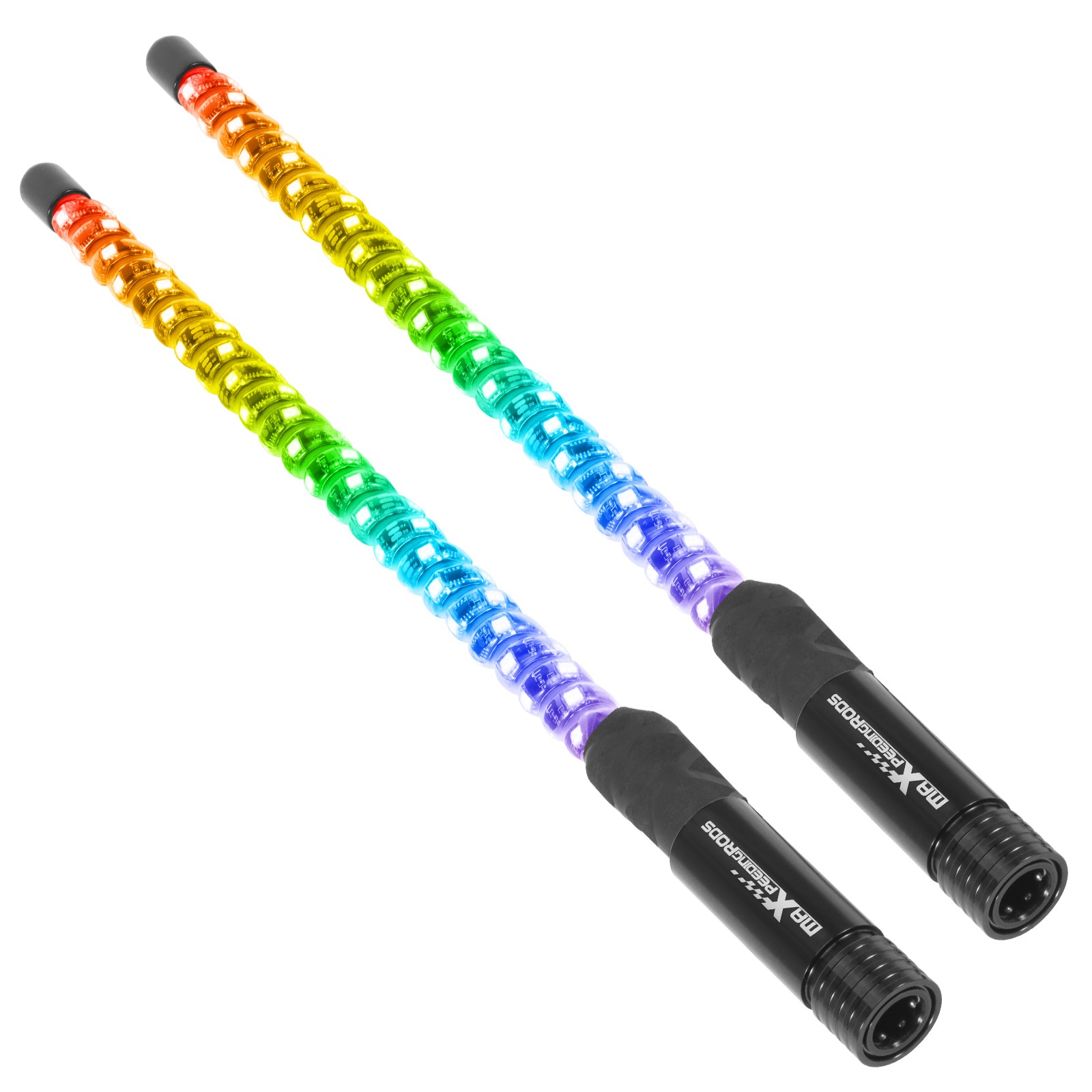 2PCS 2FT Fat Whip Lights W/ Falg APP & Remote Control for UTV ATV RZR SXS 4WD