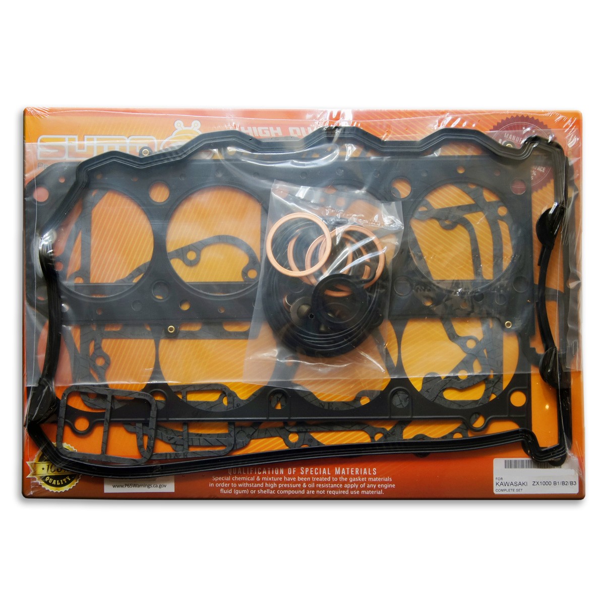 Complete Engine Gasket Kit Set for Kawasaki ZX10 ZX1000B Ninja [1988-1991] 55Pcs