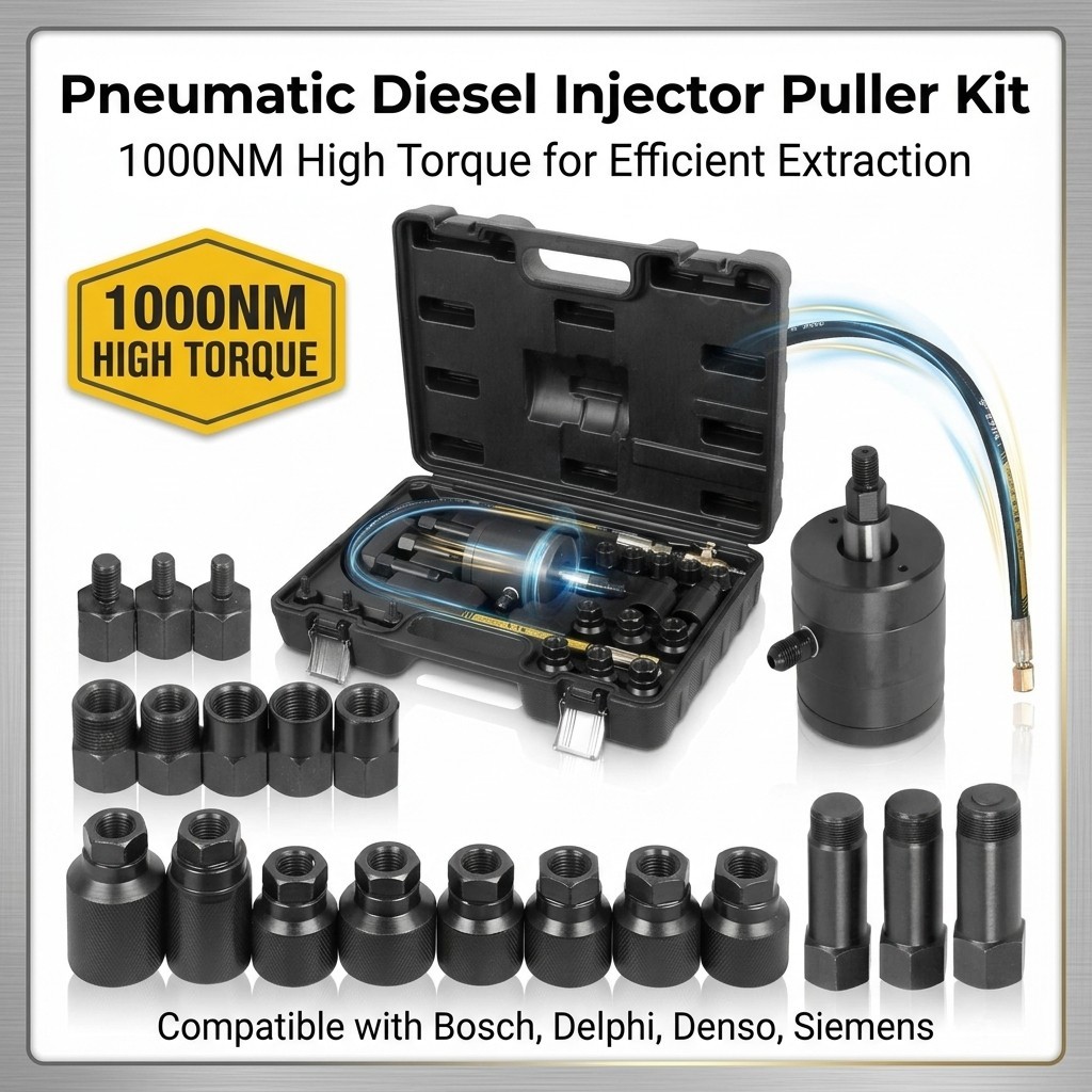 Pneumatic Injector Puller Diesel Injector Removal Extractor Tool Air Puller Kit