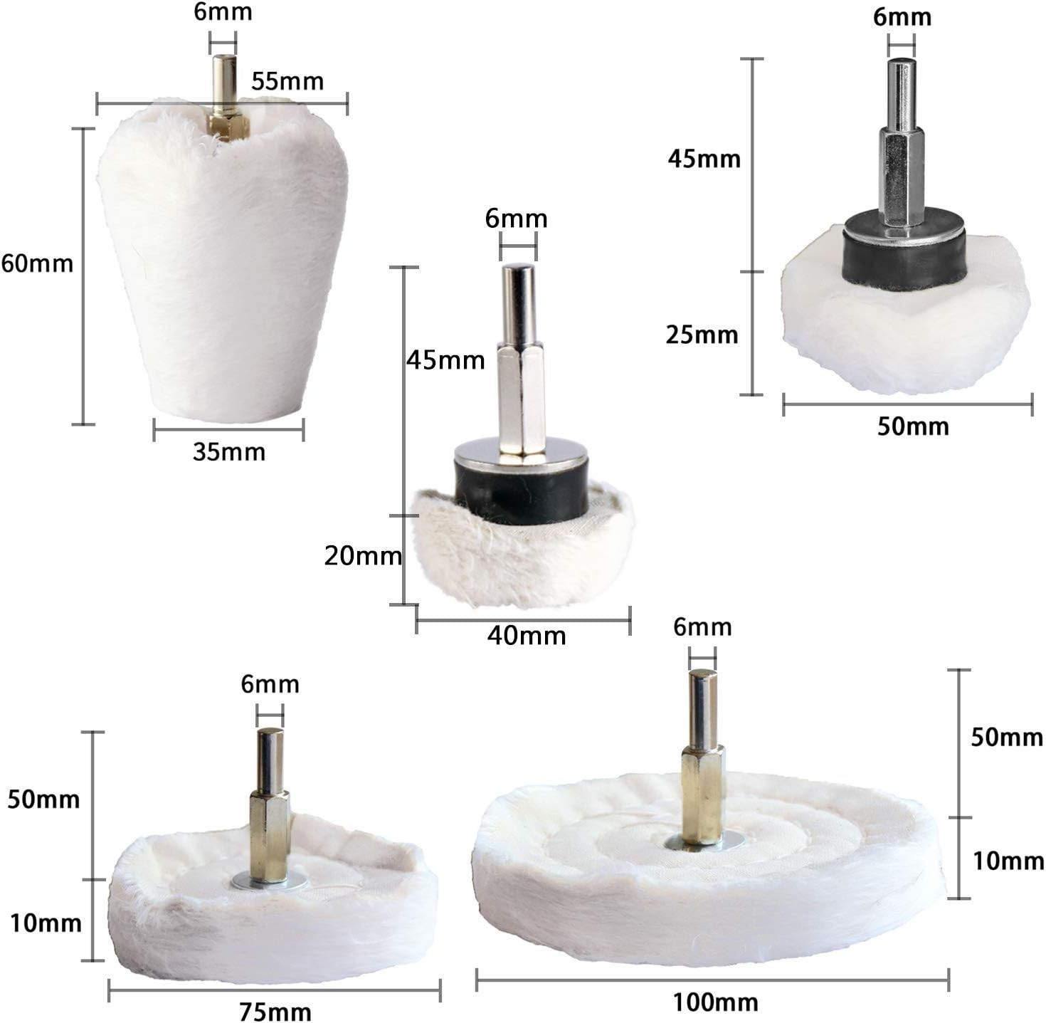 Reusable 12 Pcs Polishing Buffing Wheels for Drills – Perfect for Metals & More