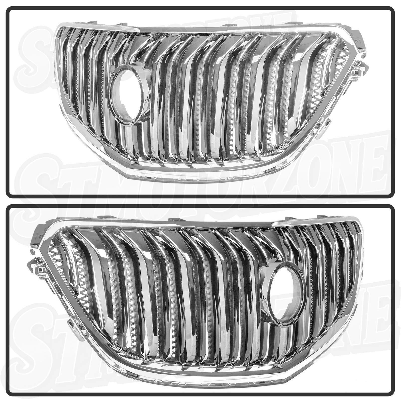 Front Upper Grille Grill Assembly Chrome & Black For 2013-2017 Buick Enclave