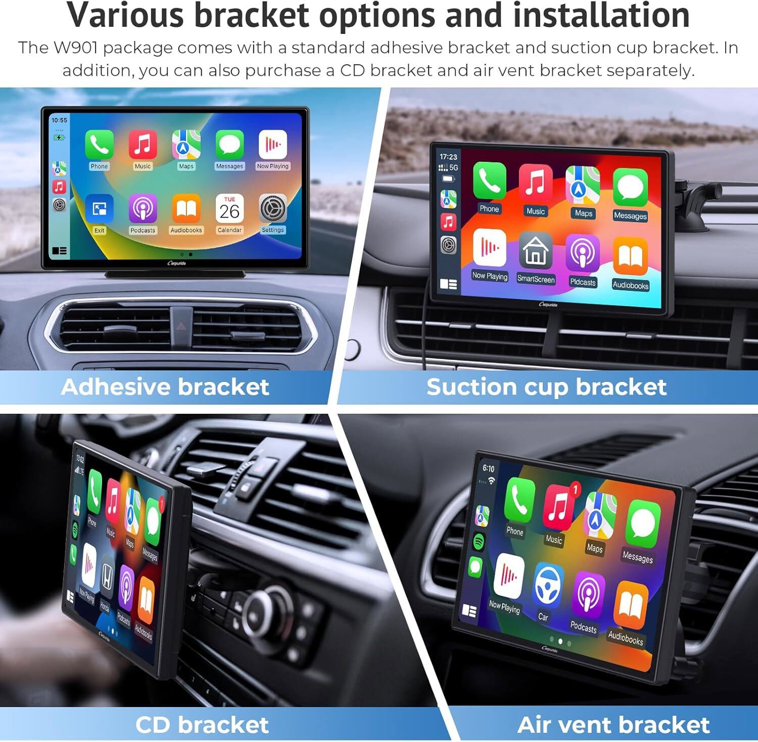 Carpuride W901 Car Radio Wireless Apple CarPlay Android Auto Car Stereos Audio