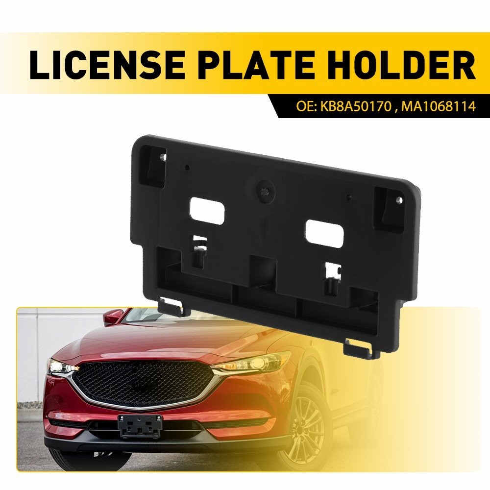 Black Front License Plate Bracket Replacements for 17-21 Mazda CX-5 MA1068114 ER