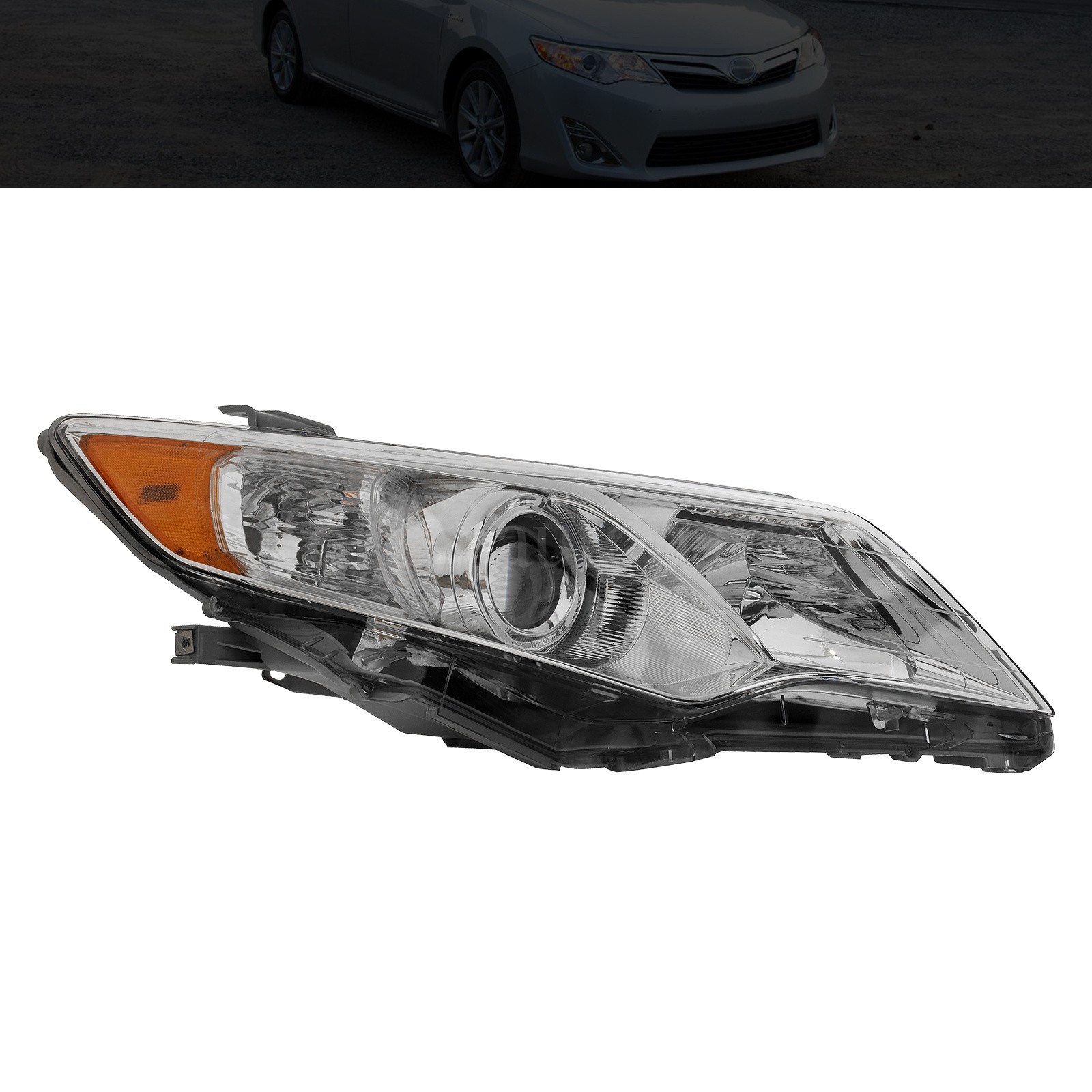 ABS Plastic RH Passenger Headlight Headlamp Assembly For 2012-2014 Toyota Camry