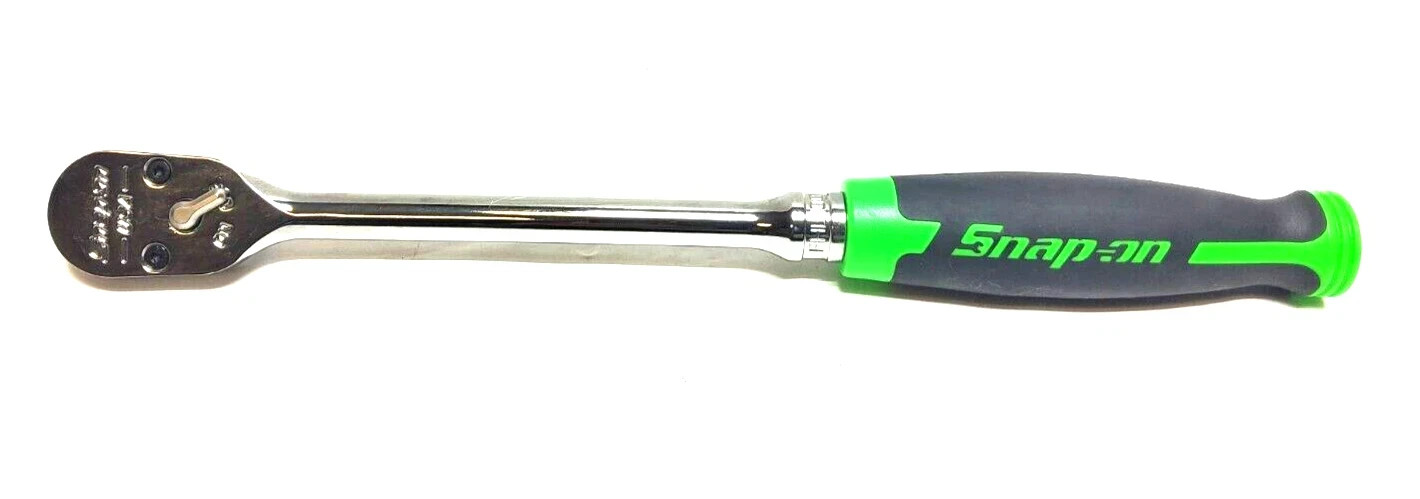 Snap-on Tools 3/8″ Drive 100 Tooth GREEN HARD Grip Long Ratchet FHLD100G USA NEW