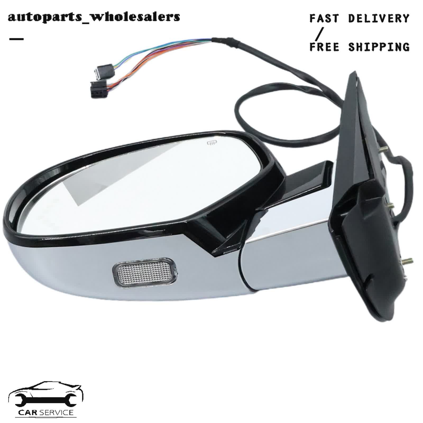 LH Mirror Power Heated Power Folding Turn Signal Fit For 07-14 Cadillac Escalade