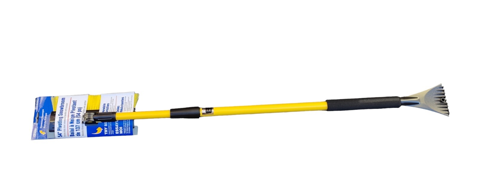 New Hoppy Hopkins 36-54″ Pivoting Snow Broom w/ Window Ice Scraper 8.5″ Brush