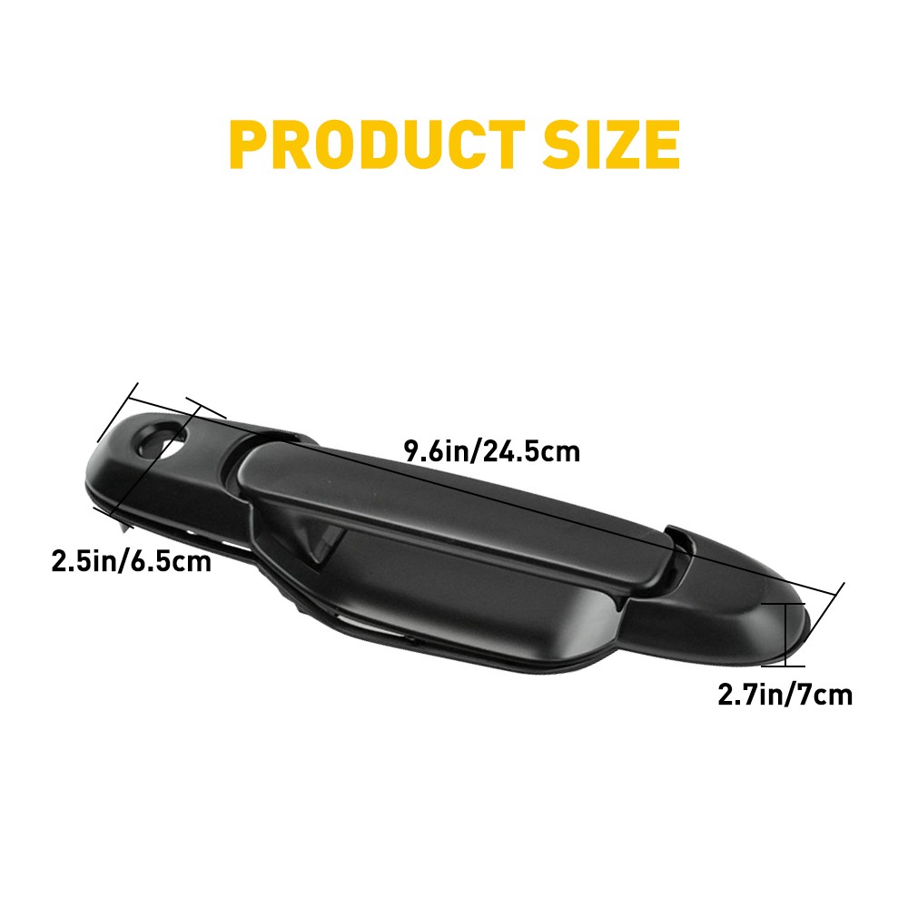 Front RH for 98-03 Toyota Sienna Passenger Side Black Exterior Outer Door Handle