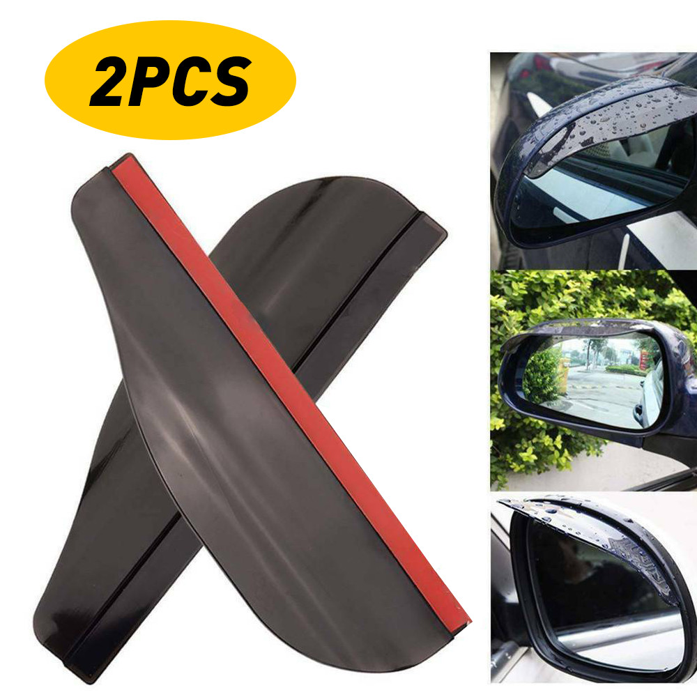 Black Rear View Side Mirror Rain Board Eyebrow Guard Sun Visor Car Accessories S