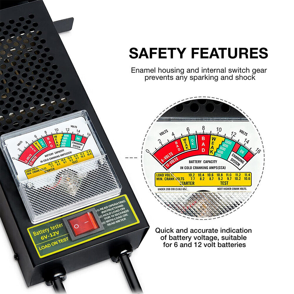 1300CCA Battery Load Tester Battery Analyzer 6V 12V Mechanics For Car Van Truck