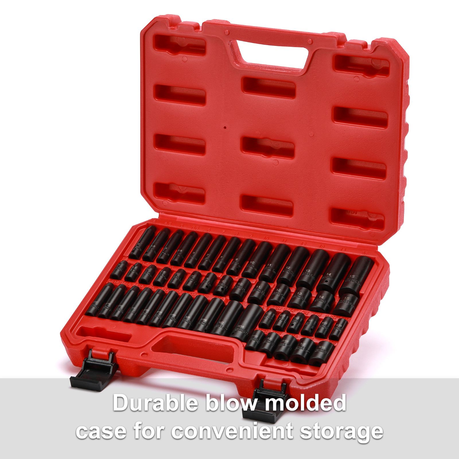 50PCS 1/4″ Drive Master Impact Socket Set 6-Point SAE/Metric 5/32 Inch