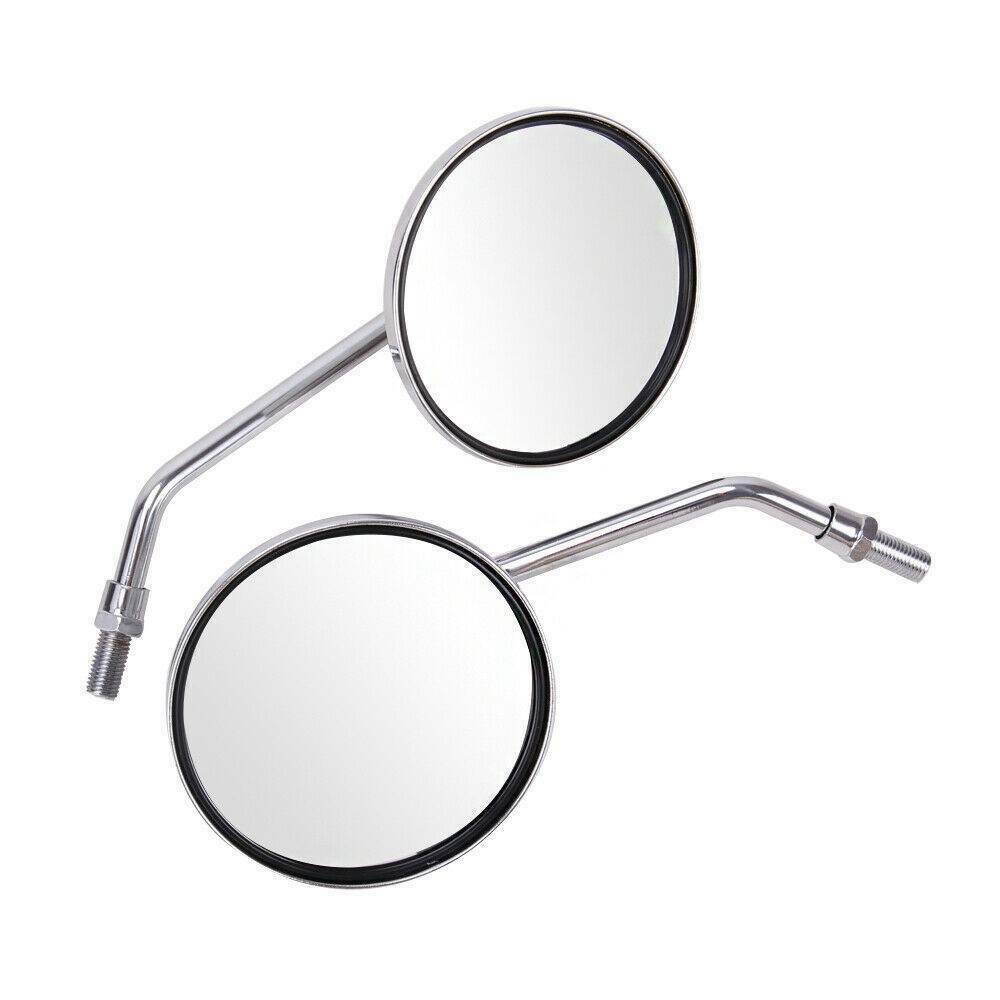 Motorcycle Chrome Round Rearview Side Mirror Universal For Vespa PX 125 Scooter