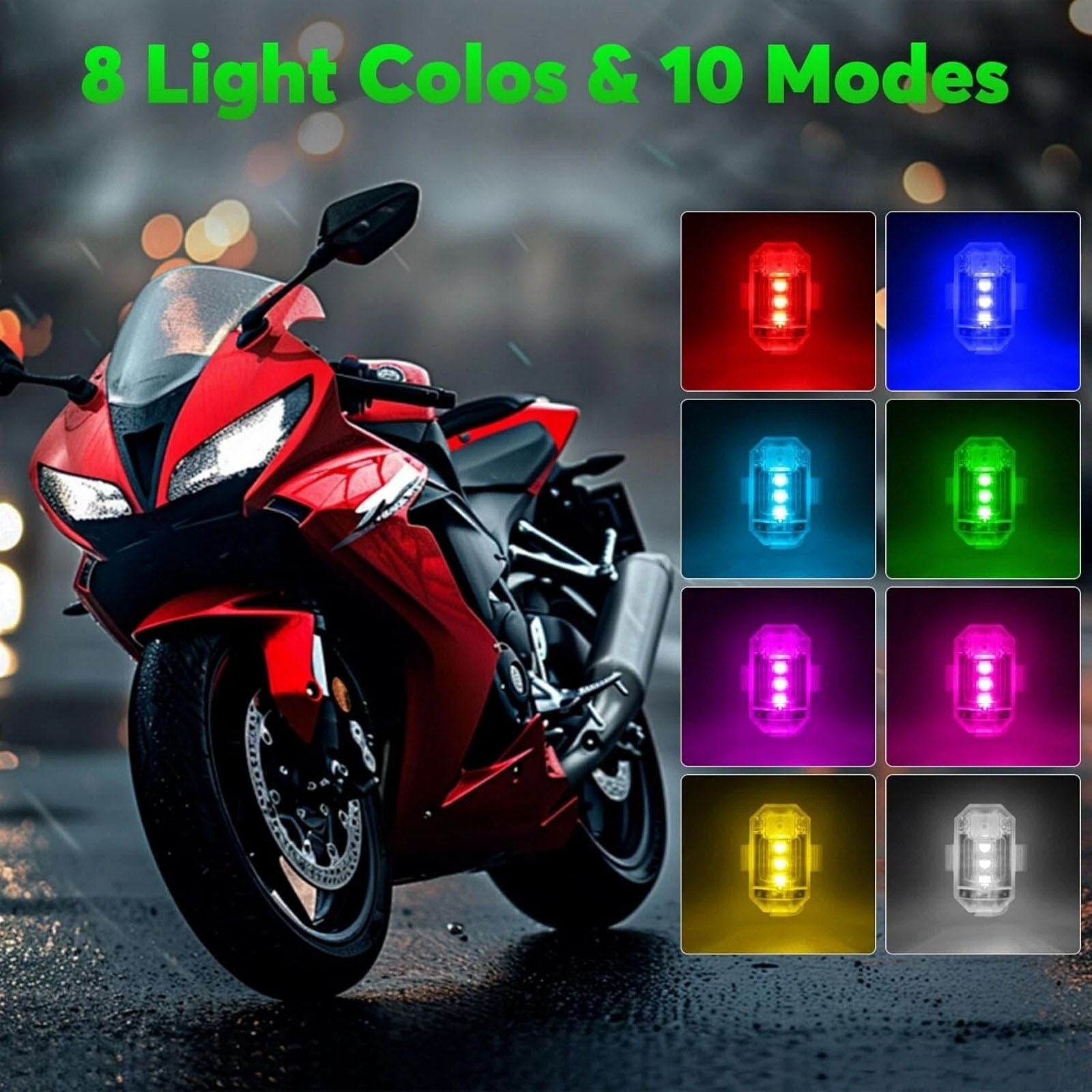 4Pcs Wireless LED Strobe Light IP65 Waterproof with Remote Control Flash Lights