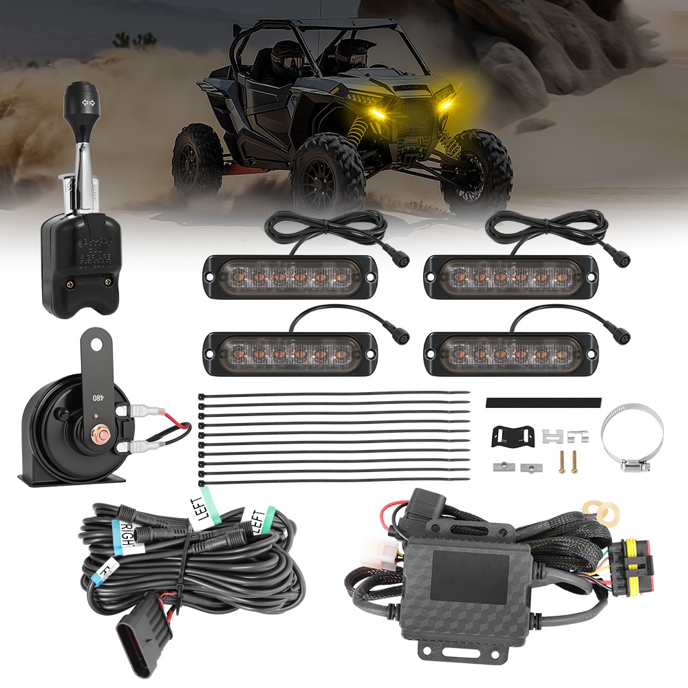 For Polaris Ranger Fullsize Midsize 500 570 UTV Turn Signal Kit w/Horn Plug Play