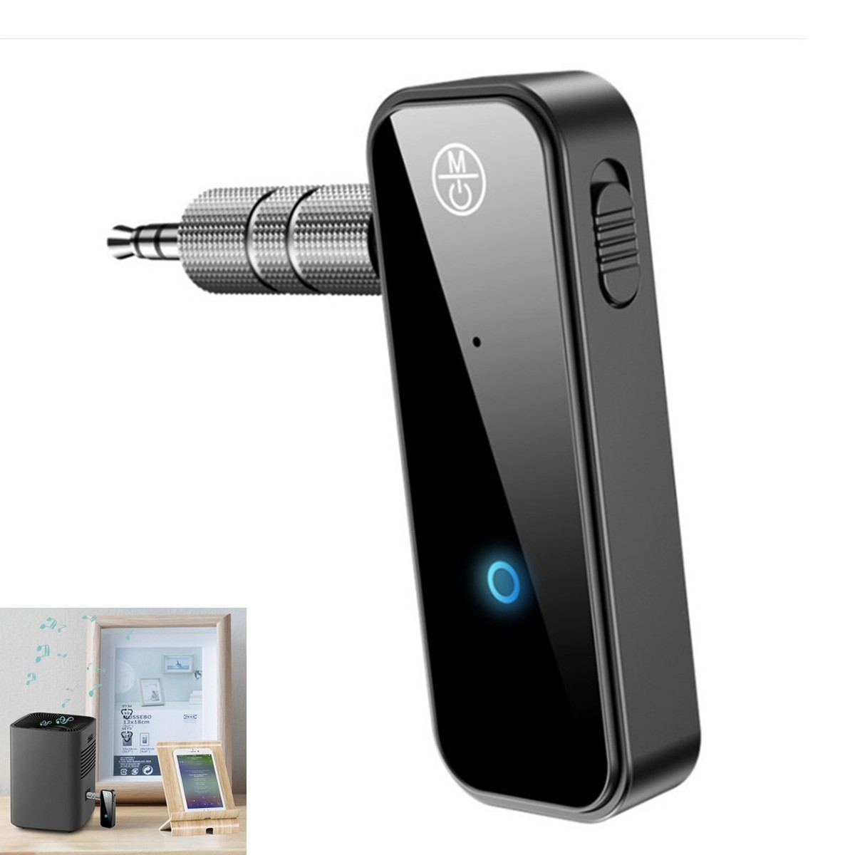Bluetooth 5.0 Car Receiver Transmitter Wireless 3.5mm AUX 2in1 Audio Adapter