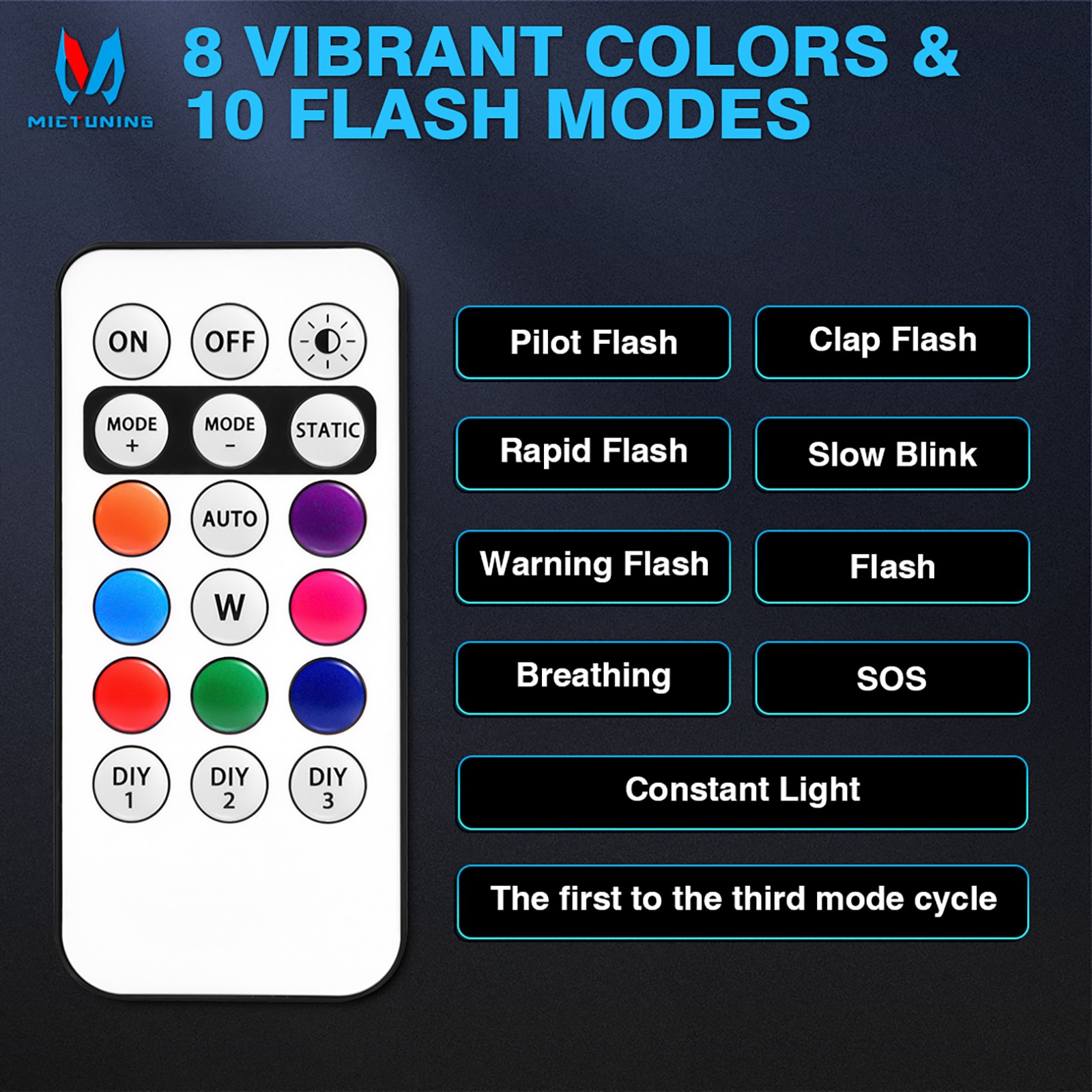 RGB Led Car Ambient Lights Rechargeable Wireless Car Light With Remote Control