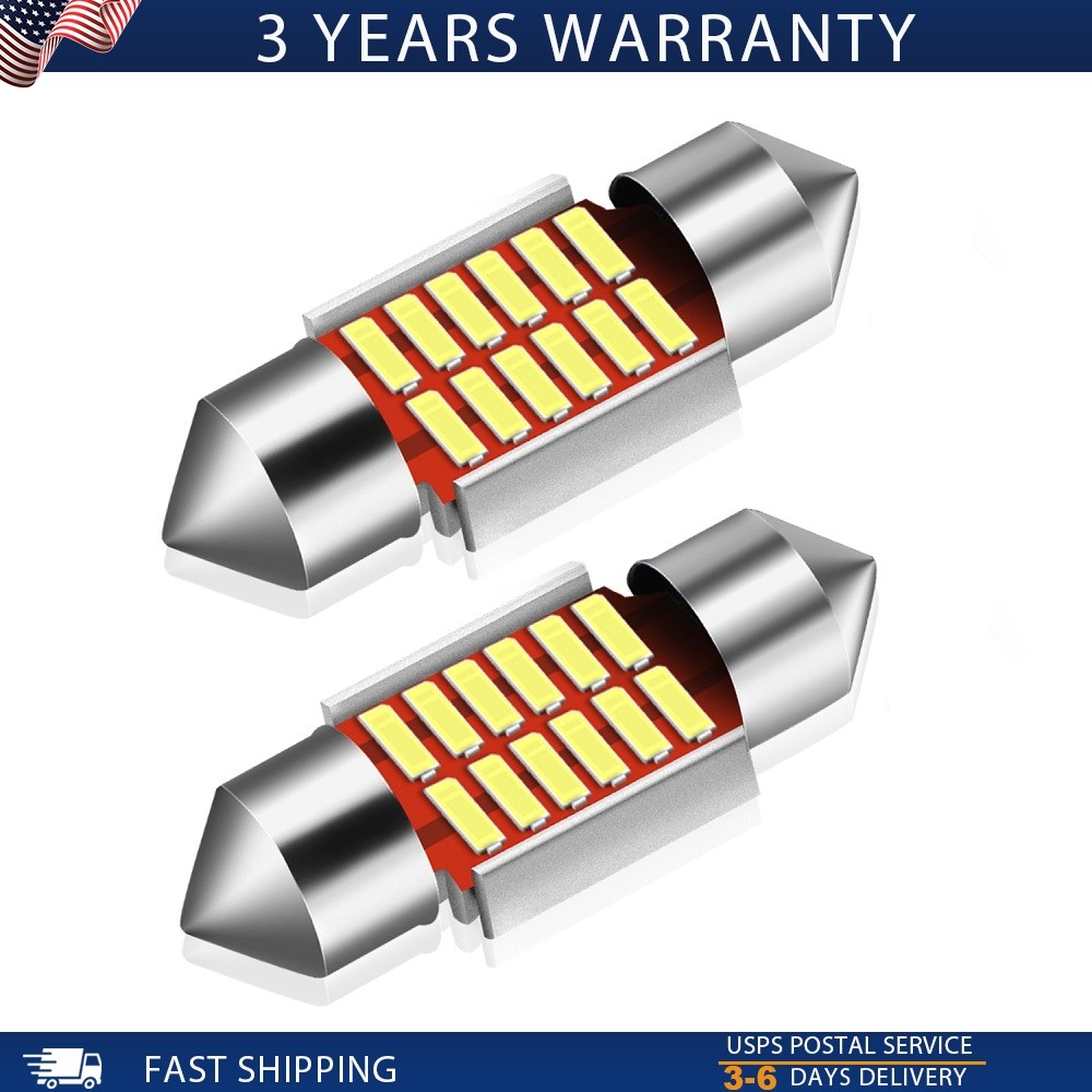 2X 31MM Festoon 4014 Chip Car LED Map/Dome Interior Light Bulbs 6000K White T