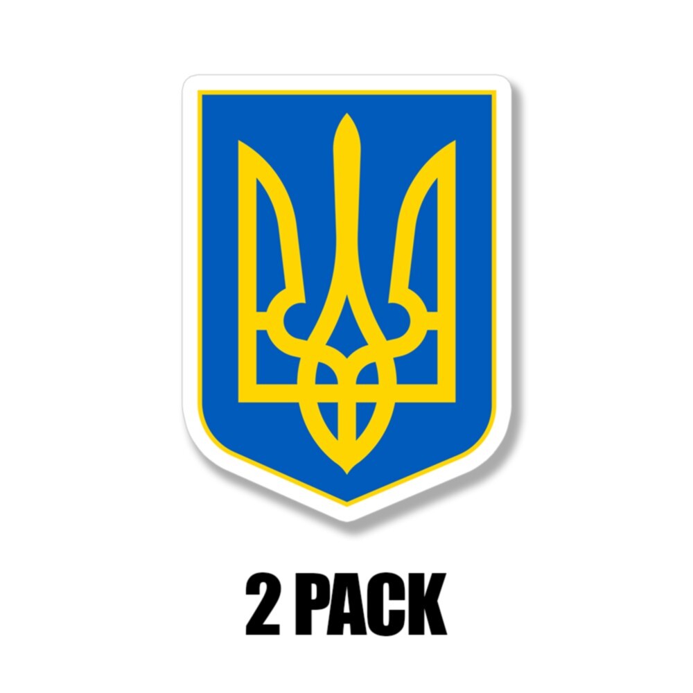 Ukrainian Coat of Arms Sticker Decal Self Adhesive Vinyl Ukraine flag 2 PACK 4in
